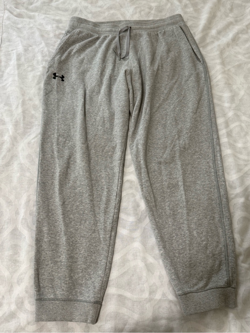 Under Armour Men’s Light Gray Fleece Jogger Sweatpants - Picture 4 of 7